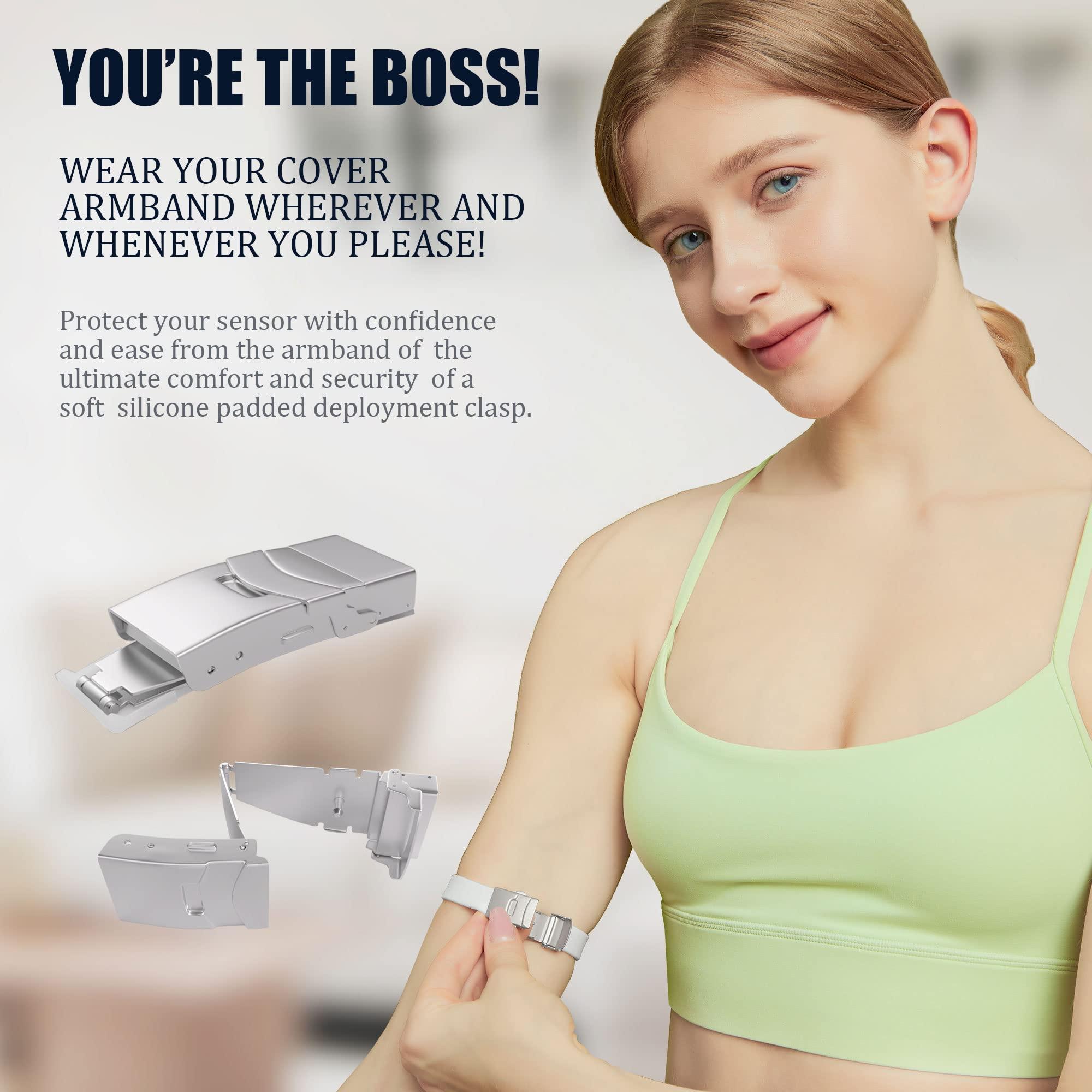 Divoti Divoti CGM Continuous Glucose Monitor Sensor Cover Armband Compatible with Freestyle Libre 3, Trim-to-fit Adjustability - Baby Pink