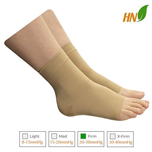 HealthyNees HealthyNees Open Toe Ankle 20-30 mmHg Compression Wide Big Foot Swelling Sleeve (Beige, 4XL)