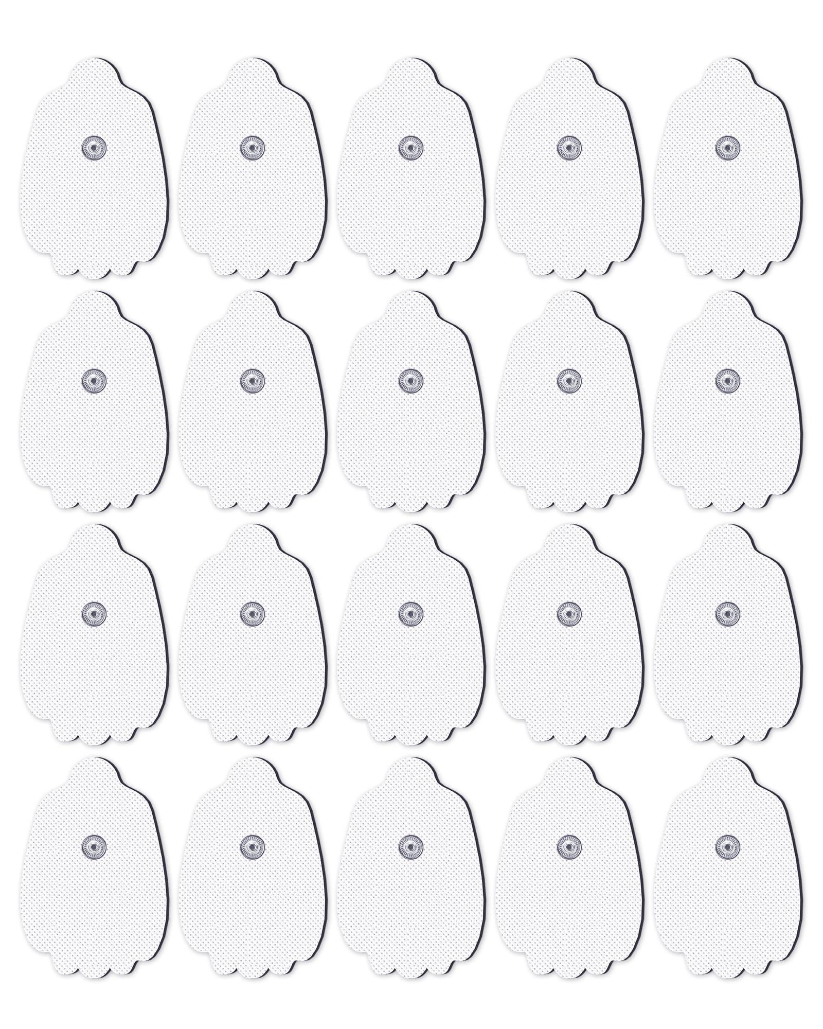 AVCOO AVCOO 20-Pack TENS Unit Replacement Pads, Long-Lasting Snap Electrodes for 50 Times of Use per Pad, Latex-Free TENS Pads Set Compatible with TENS EMS Devices Using 3.5mm Button Lead Wires