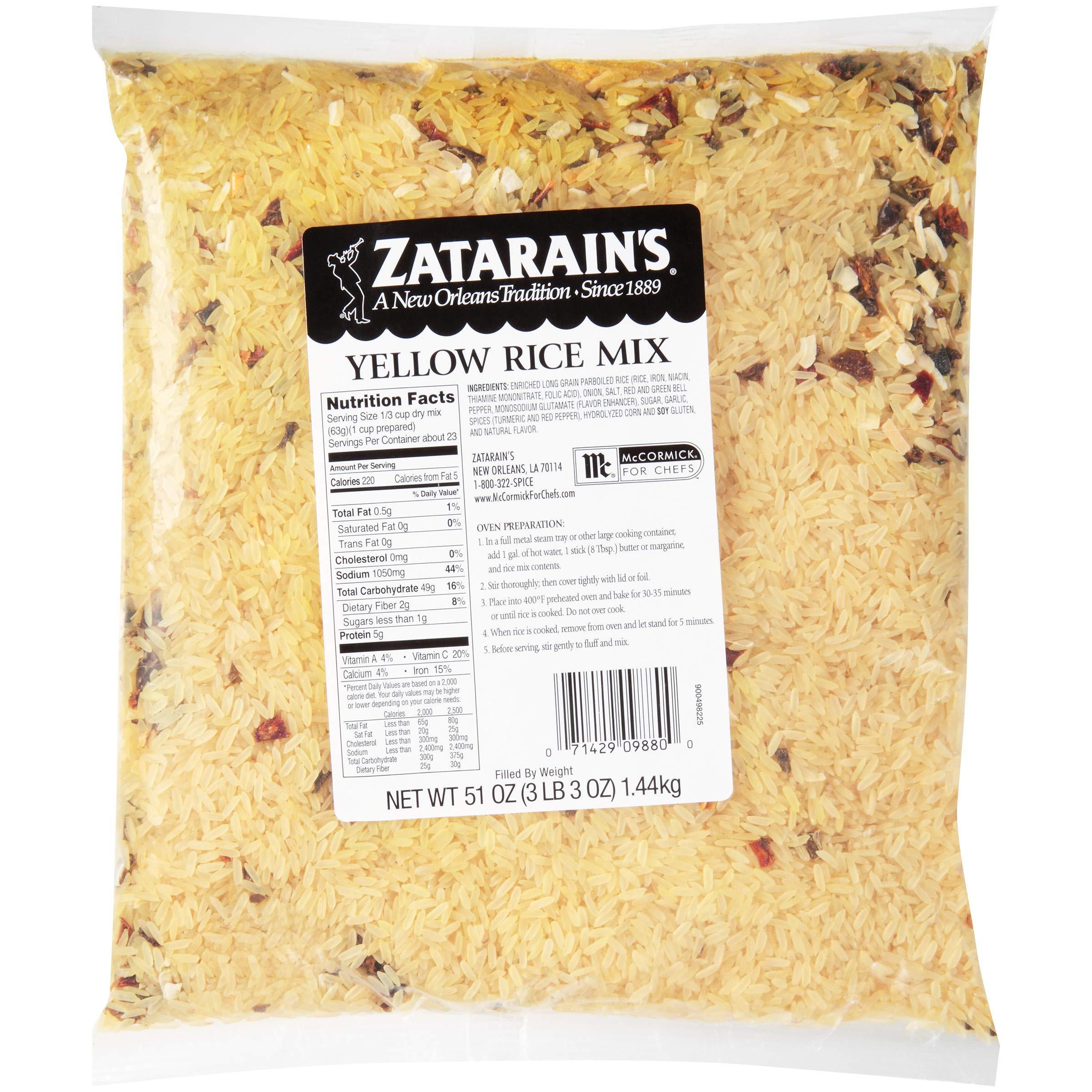 Zatarain\'s Zatarain\'s New Orleans Yellow Rice Mix, 51 oz - One 51 Ounce Bag of Shelf-Stable Yellow Rice Mix for Creole-Inspired Dishes, Use as Stand-Alone Side or Create Coconut Curry Rice
