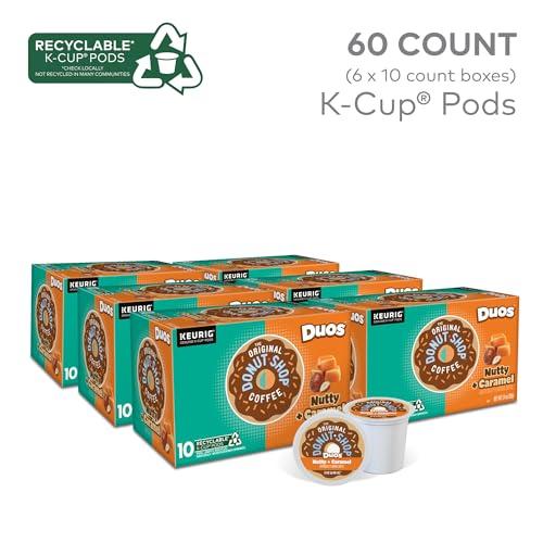 The Original Donut Shop The Original Donut Shop Duos Nutty + Caramel Coffee, Keurig Single Serve K-Cup Pods, Light Roast Coffee, 60 Count, (6 Packs of 10)