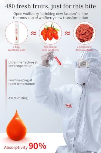 hee creek Goji Berries Fruit Puree Raw Liquid Drink (Wolfberries Juice) 100% pure juice Undiluted -15ml*20 PCSNo Added Sugar wolfberry tea goji puree goji juice (Wolfberries)