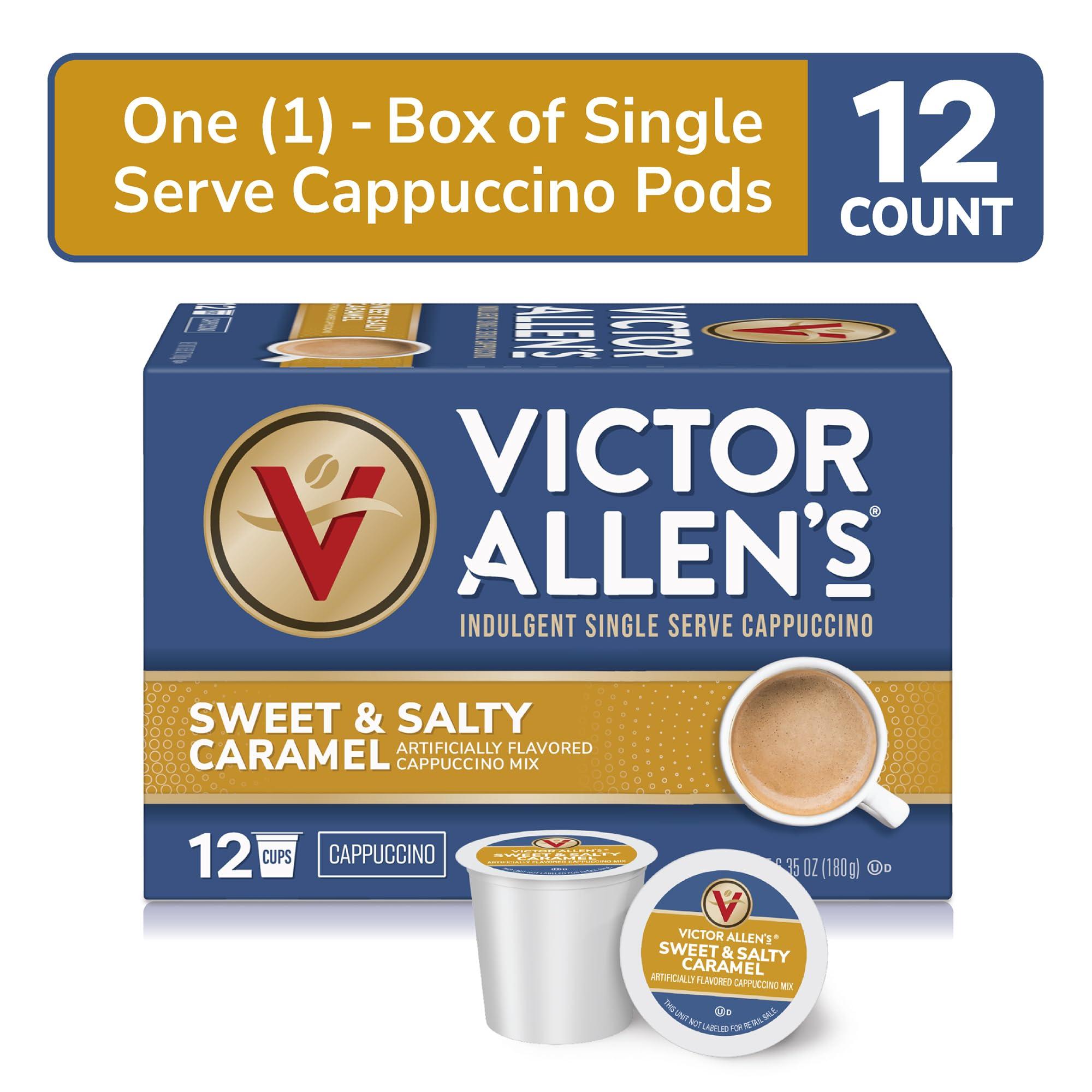 Victor Allen\'s Coffee Victor Allen\'s Indulgent Sweet & Salty Caramel Cappuccino Single Cup (2.0 Compatible) 12 Count (Pack of 1)
