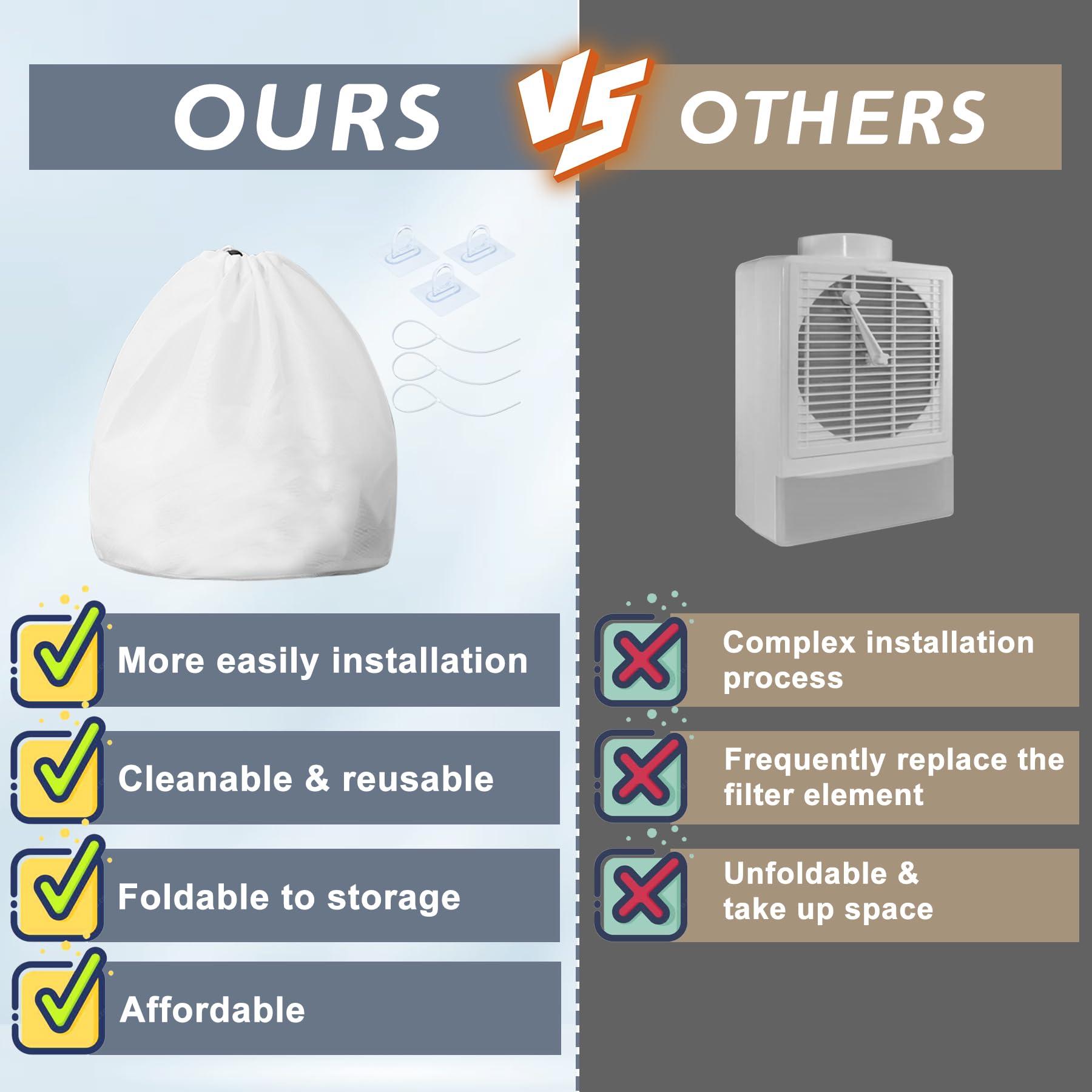 Flamorrow Flamorrow 2 Pack Dryer Vent Lint Bags, Lint Traps for Indoor Outdoor Dryer Vents, Lint Dust Bag Capturing Lint and Dust