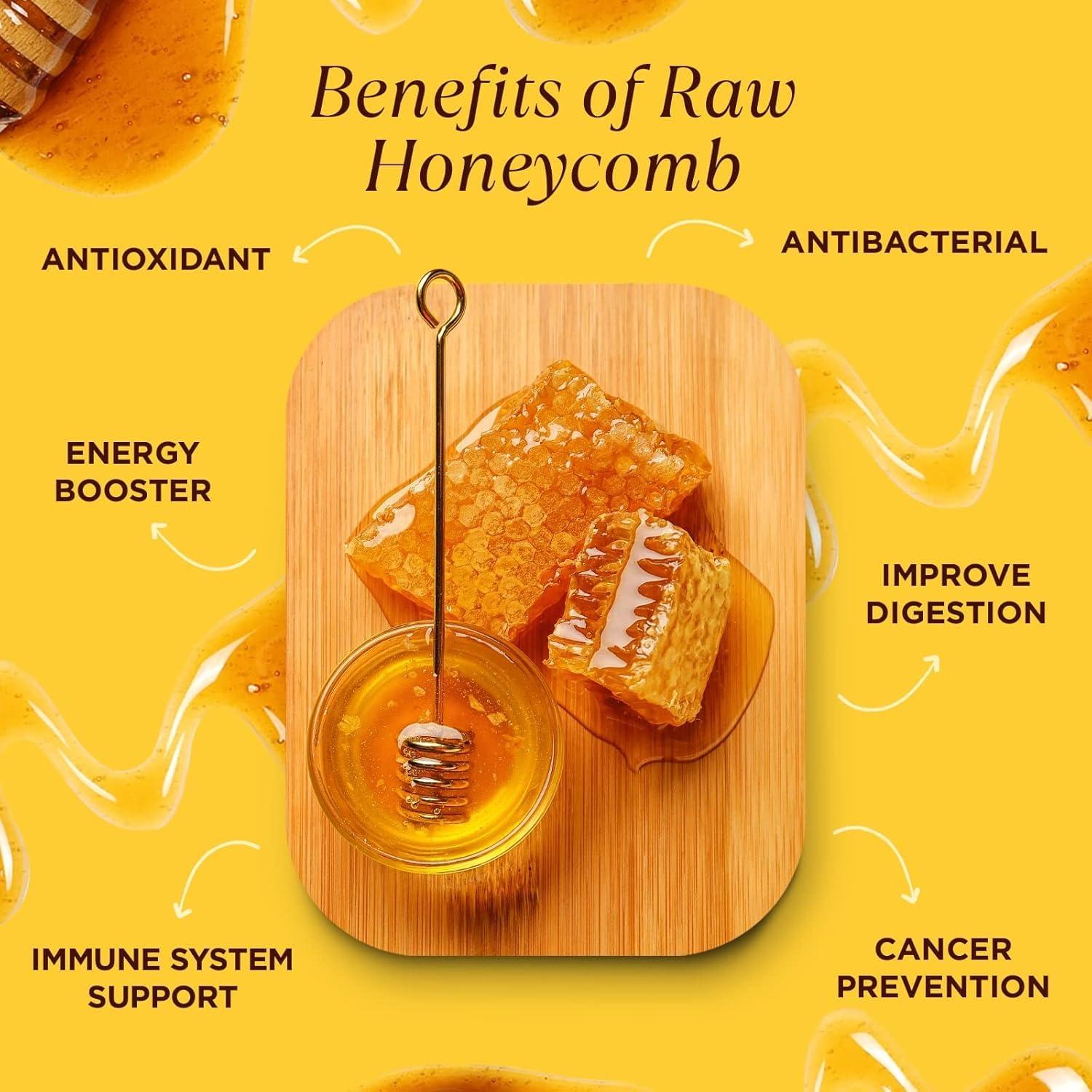 Pure Southern Honey Raw Edible Honeycomb Approx. 14 oz. - American Made by Pure Southern Honey