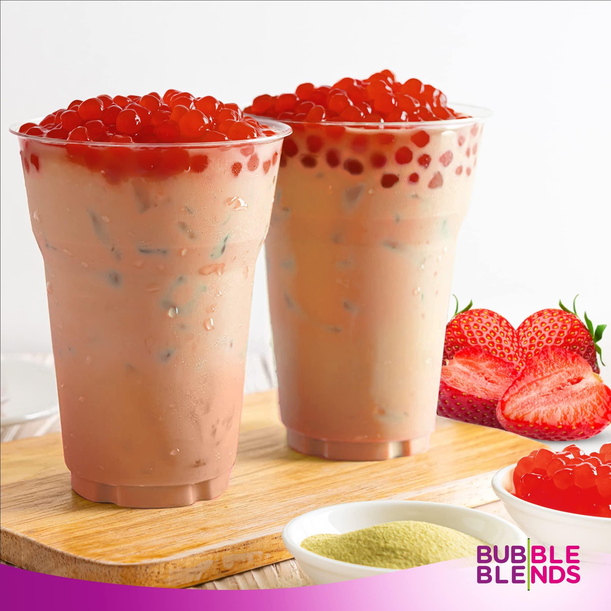 Bubble Blends Bubble Blends Strawberry Popping Boba (1lb / 16oz) - Popping Pearls 100% Fat-Free - Real Fruit Juice - Bursting Boba Pearls for Bubble Tea and Boba Drink (4.5 Servings)