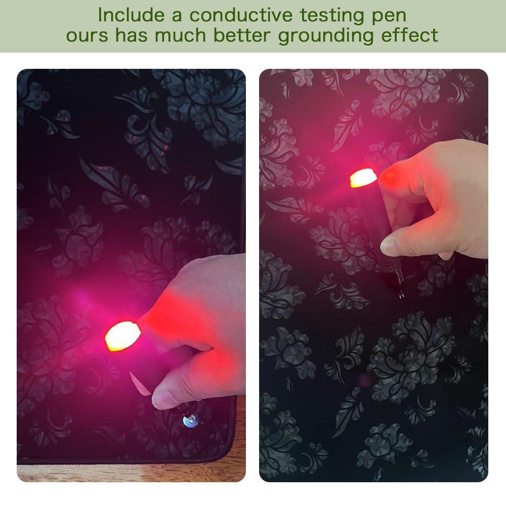 HOOTACH Grounding Mat for Bed, Upgraded Grounding Pad with Pattern Earth Mat with Testing Pen, Grounding Mat for Sleeping (9.8\"*11.8*+Pen)