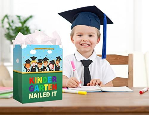 FLYAB FLYAB Kindergarten Graduation Gift Bag for Kids Students 11.5\" Funny Graduation Gift Bag with Tissue Paper Kindergarten Nailed It Graduation Gift Bags for Kindergarten Preschool Pre-K