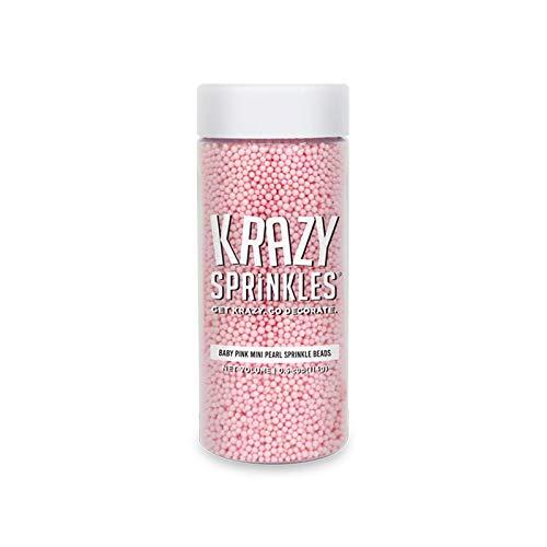 Bakell Krazy Sprinkles Mini Beads Sprinkles (1/2 cup 1x Jar) For Decorating Cakes, Ice Cream and Cookies by Bakell (Baby Pink Pearl)