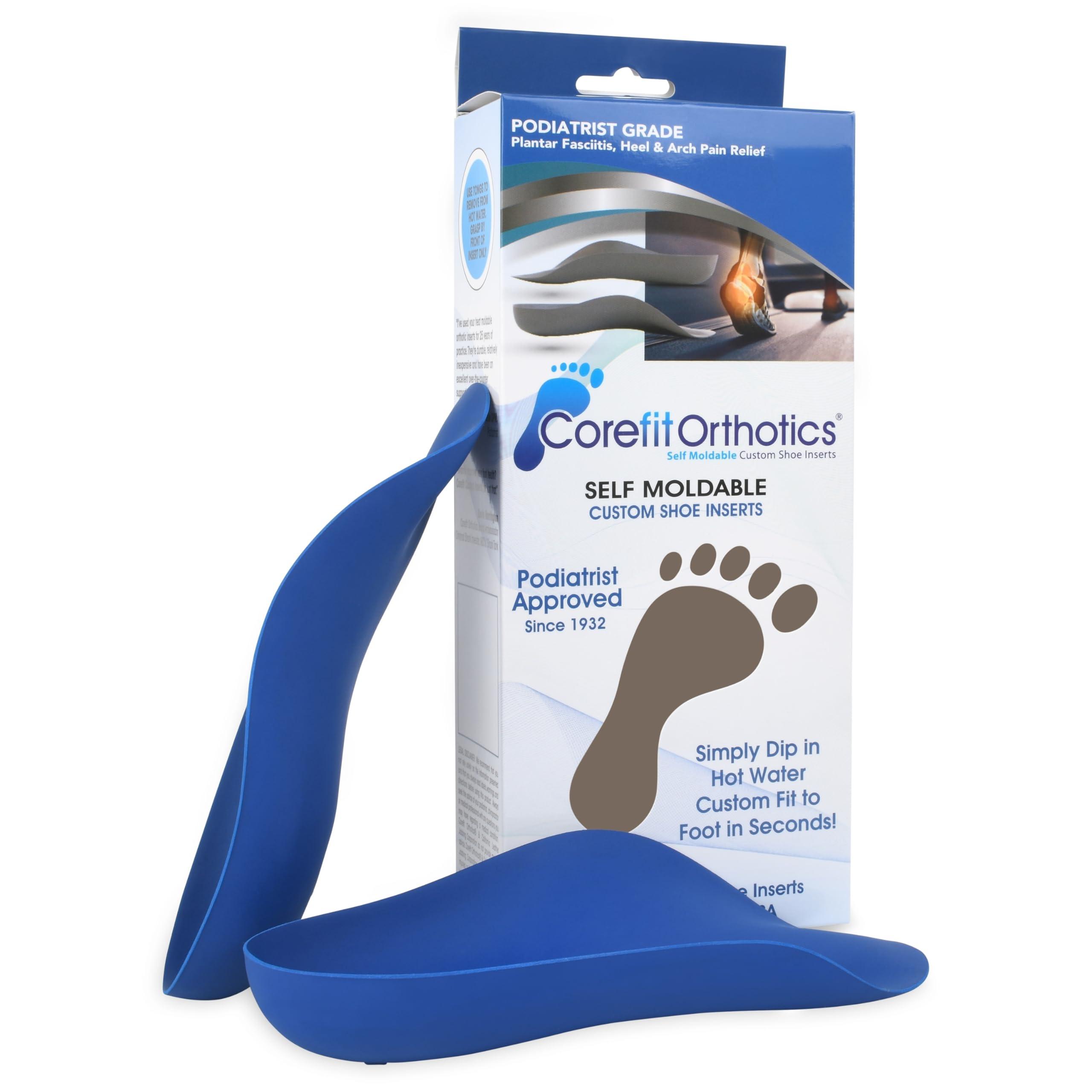 Corefit Orthotics Corefit Orthotics Medical Grade Custom Orthotics Plantar Fasciitis Pain Relief - Made in USA Since 1932 - Arch Supports Orthotic Inserts for High/Flat Arch (Gray, Womens 6 to 6 1/2)