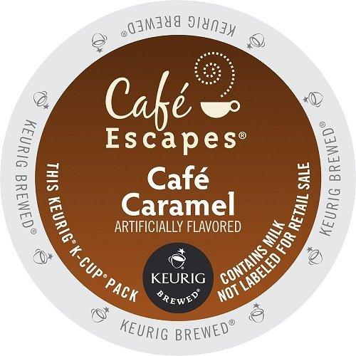 Café Escapes Cafe Escapes Cafe Caramel Coffee, Keurig K-Cup Pods, Light Roast, 24/Box (GMT6813)