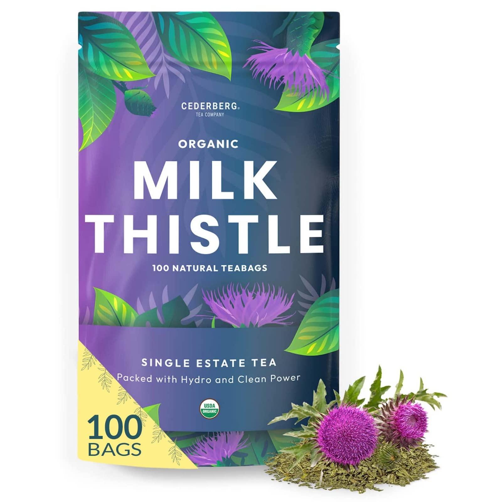 Cederberg Tea Company Organic Milk Thistle Tea — 100 Tea Bags | Organic Herbal Tea From Single Origin | Eco-Friendly Tea Bags | Non-GMO Caffeine Free Tea With Zero Sugar | Cederberg Tea Company
