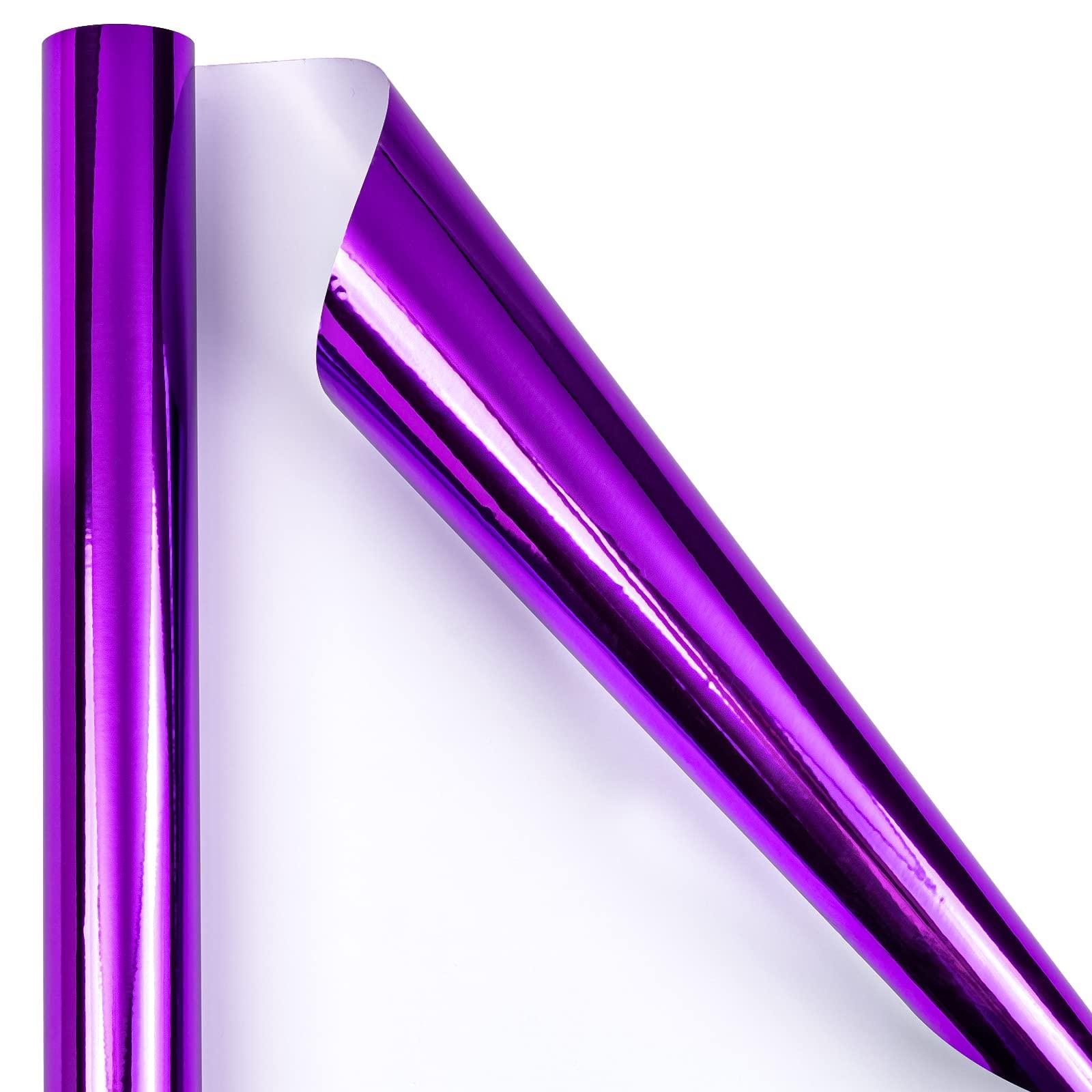 RUSPEPA RUSPEPA Purple Metallic Wrapping Paper - Solid Color Paper Perfect for Halloween, Birthday, Christmas, Baby Shower - 17.5 Inches X 32.8 Feet