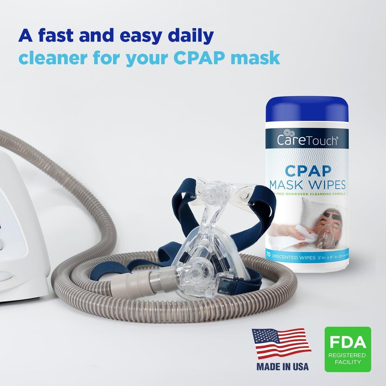 Care Touch Care Touch CPAP Wipes - Unscented | CPAP Cleaner | 3 Packs of 70 Unscented CPAP Mask Cleaning Wipes - 210 Total of CPAP Mask Wipes