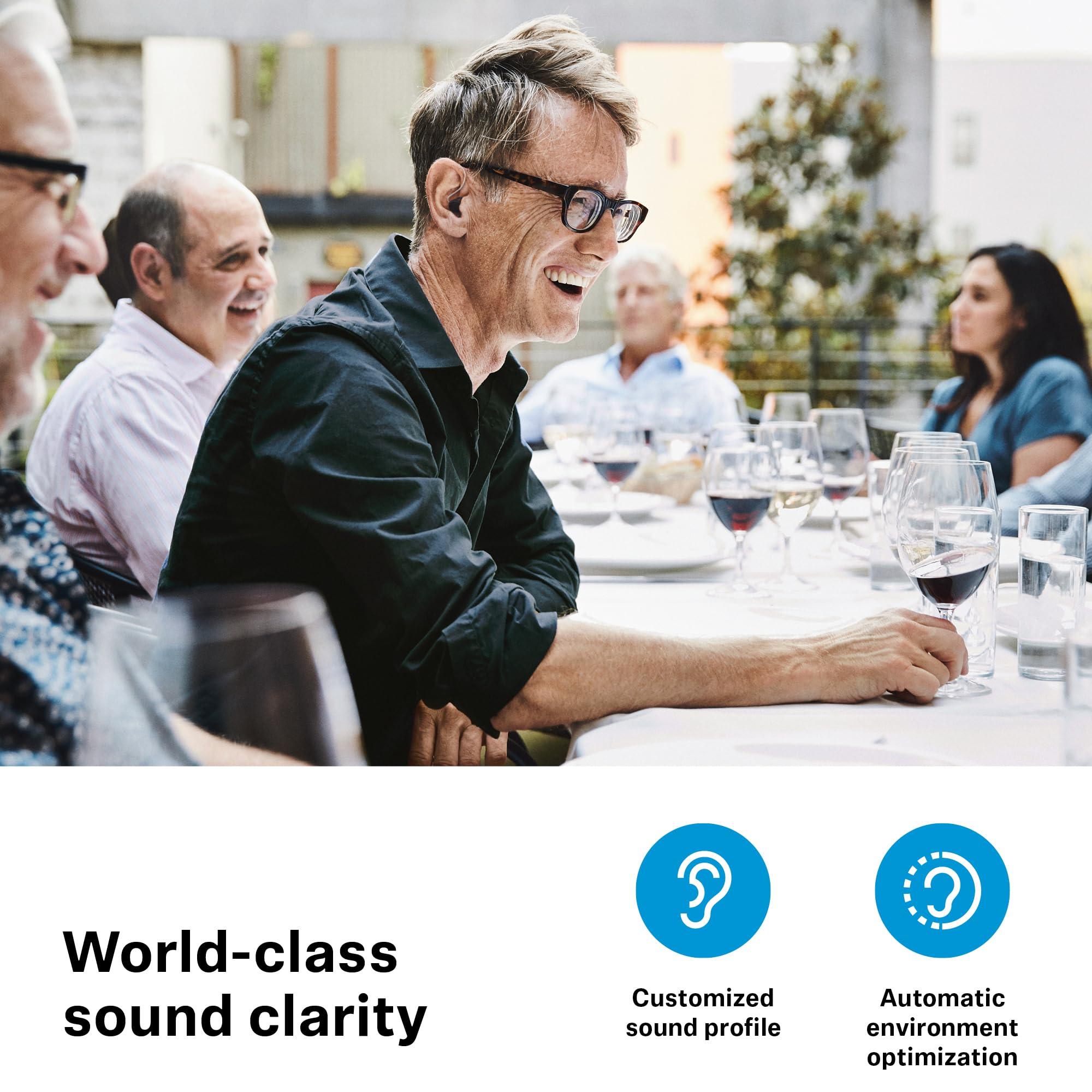 Sennheiser Sennheiser All-Day Clear Slim Bluetooth Hearing Aids - OTC Hearing Aids with Bluetooth - Self-Fitting, Programmable Sound - FDA Cleared - Light Grey
