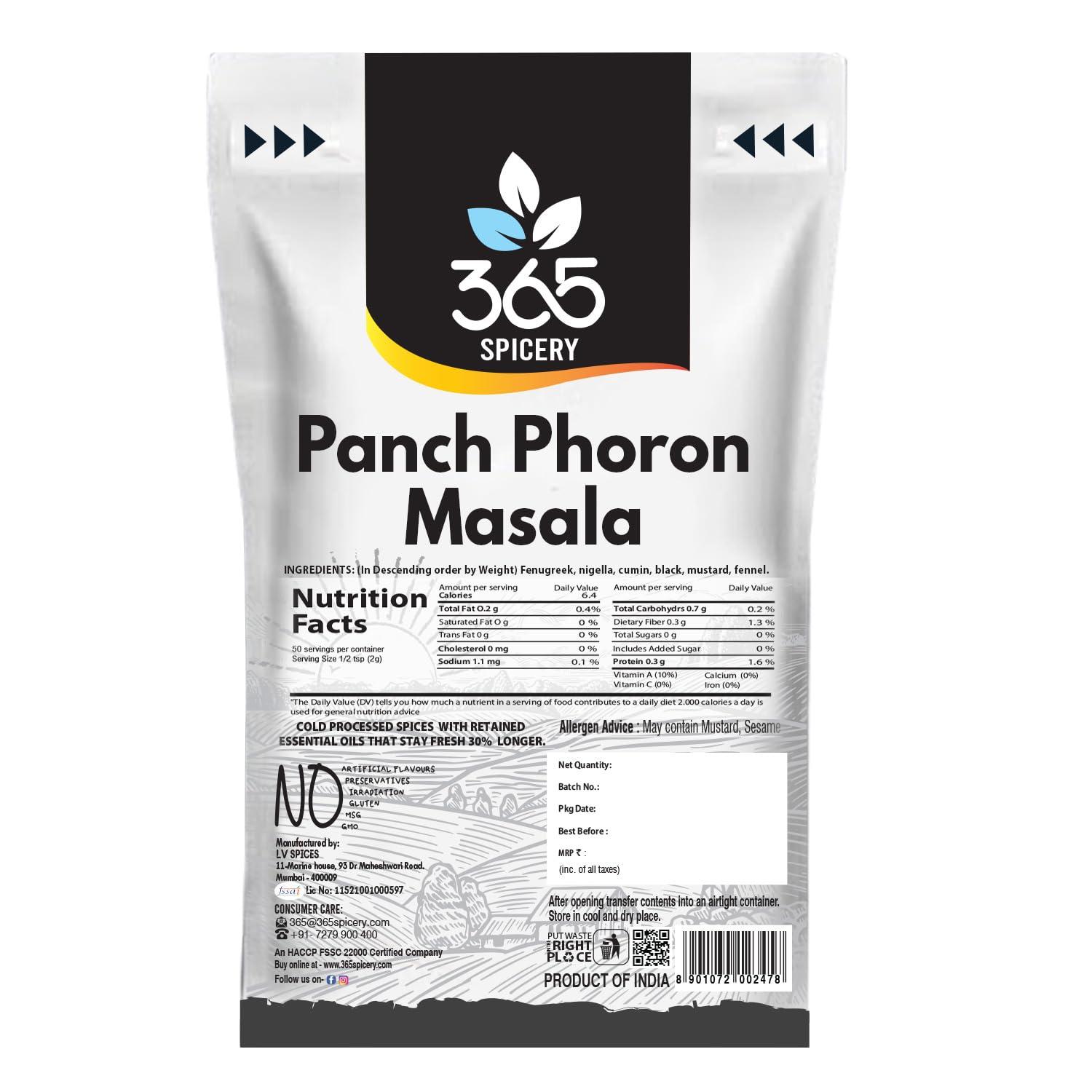 365 Spicery 365 Spicery Panch Phoron Masala I Pure & Hygiene I All-Natural Traditionally Cooked Indian Food I Vegan I Ready to Eat I Spicy Taste I Homemade Powdered I Spice Blend Mix (1kG Pouch)