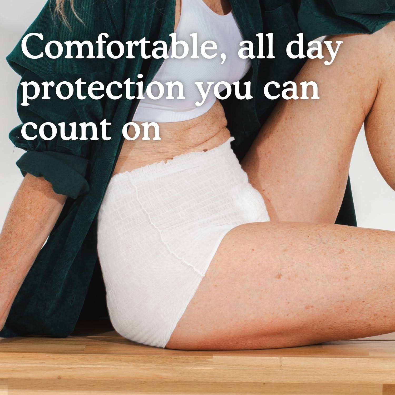 Because Because Overnight Absorbency Pull Ups - Adult Disposable Incontinence Underwear, Extra Absorbent Nighttime Pull Ups for Men and Women, White, XLarge, 20 Count