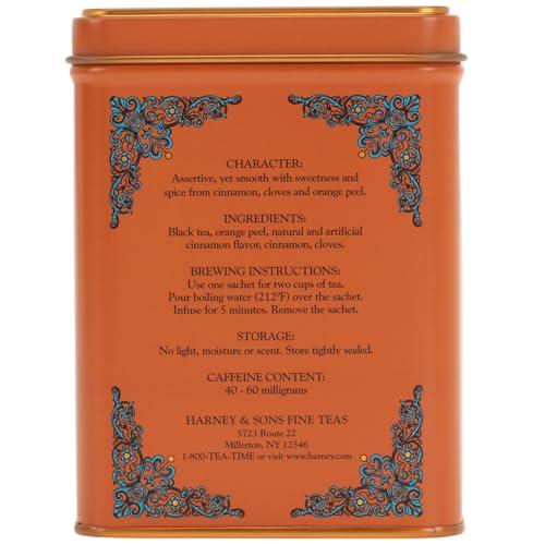 Harney & Sons Harney & Sons Caffeinated Hot Cinnamon Sunset Black Tea with Orange and Cloves Tin 20 Sachets (Pack of 1)