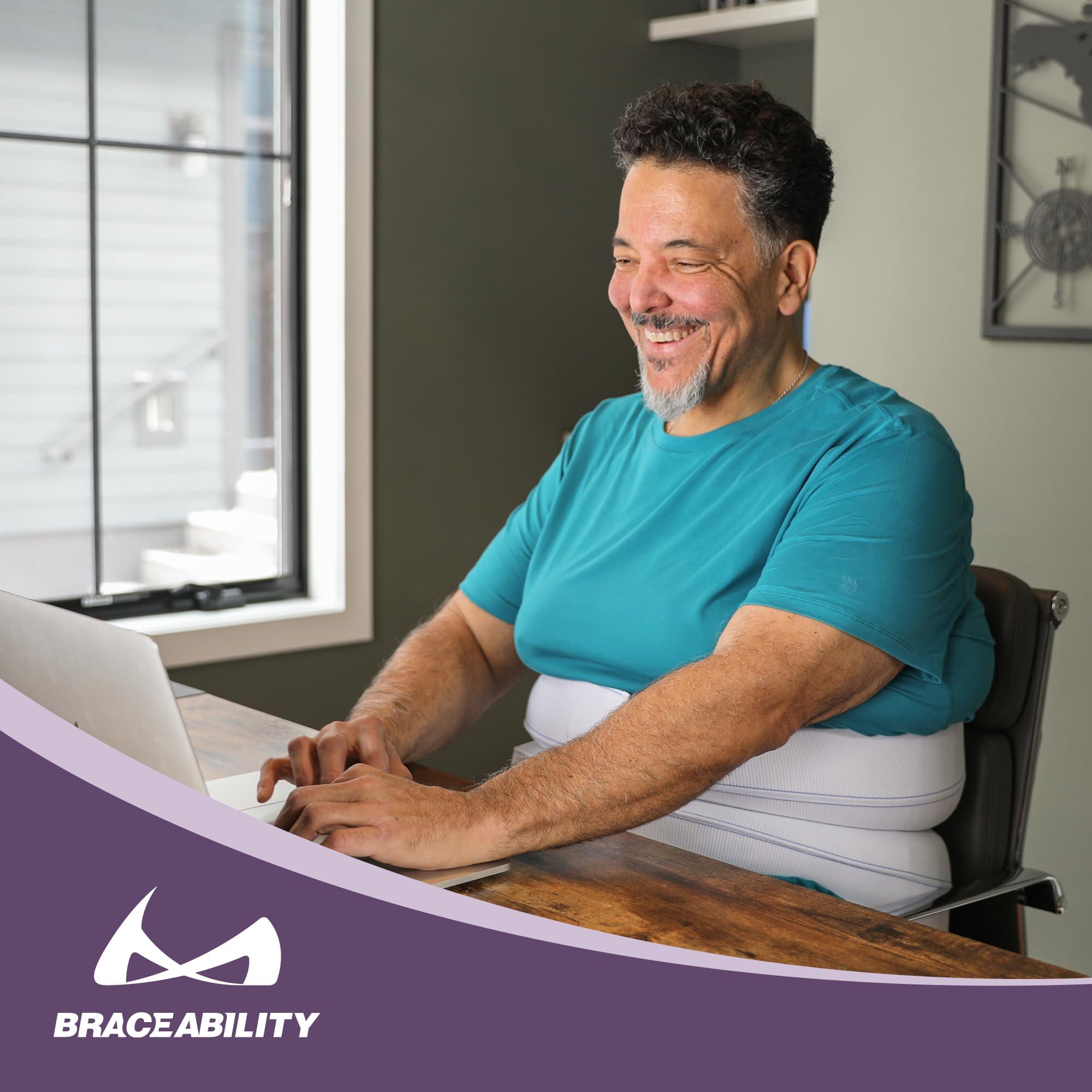 BraceAbility BraceAbility Plus Size Abdominal Binder for Post Surgery Recovery - Bariatric Stomach Hernia Belt, Post Partum Waist Binder, Diastasis Recti Belly Support Band for Bigger Men and Women (3XL 9\")