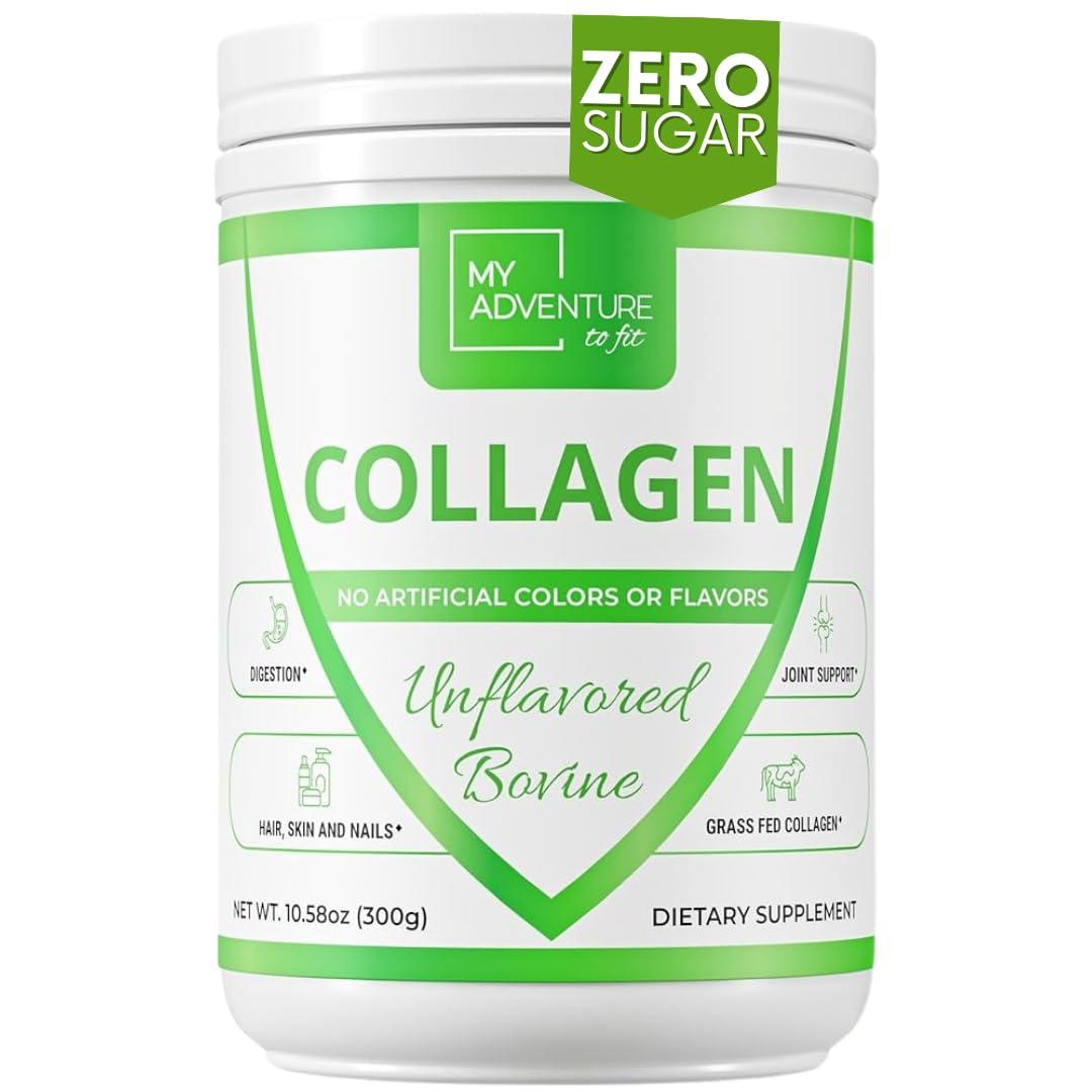 My Adventure to Fit Hydrolyzed Collagen Powder for Women - Grass Fed Collagen Powder for Muscle Growth & Collagen Protein Powder - Keto Collagen Powder for Joints & Gut Health - Unflavored Bovine 300g