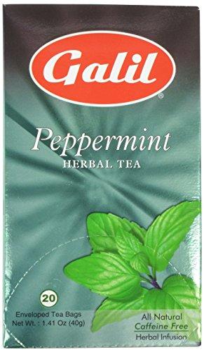 Galil Peppermint Herbal Tea | 20\' Tea Bags | 1.41 oz | Galil Pack of 1