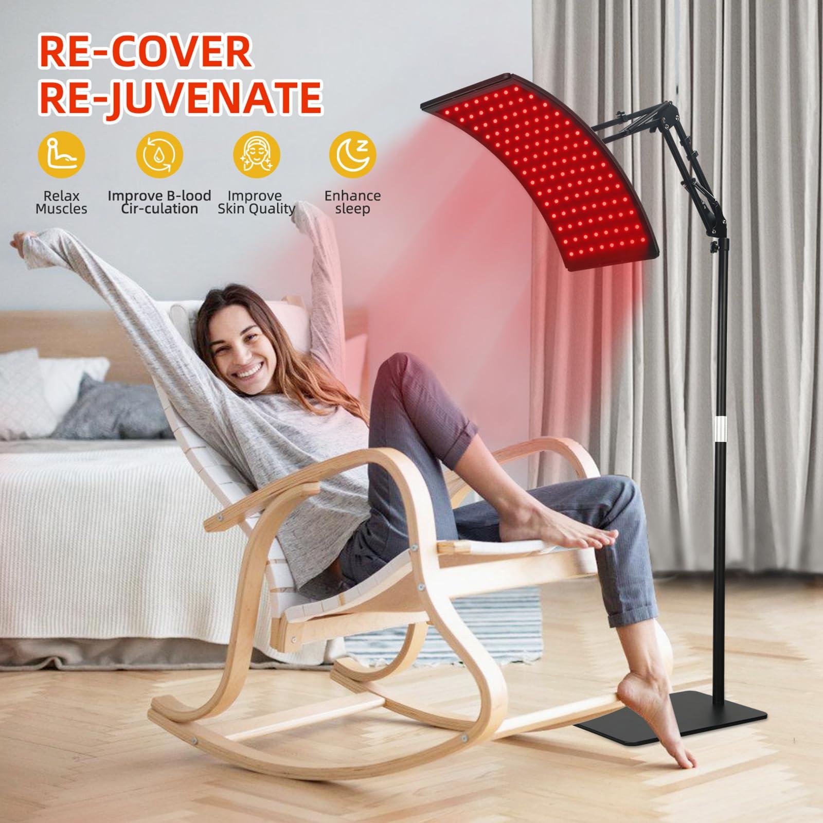Viconor Red Light Therapy for Face and Body, Red Infrared Light Therapy Lamp with Stand Led 660nm Red Light-Therapy& 850nm Infrared Light Device for Body