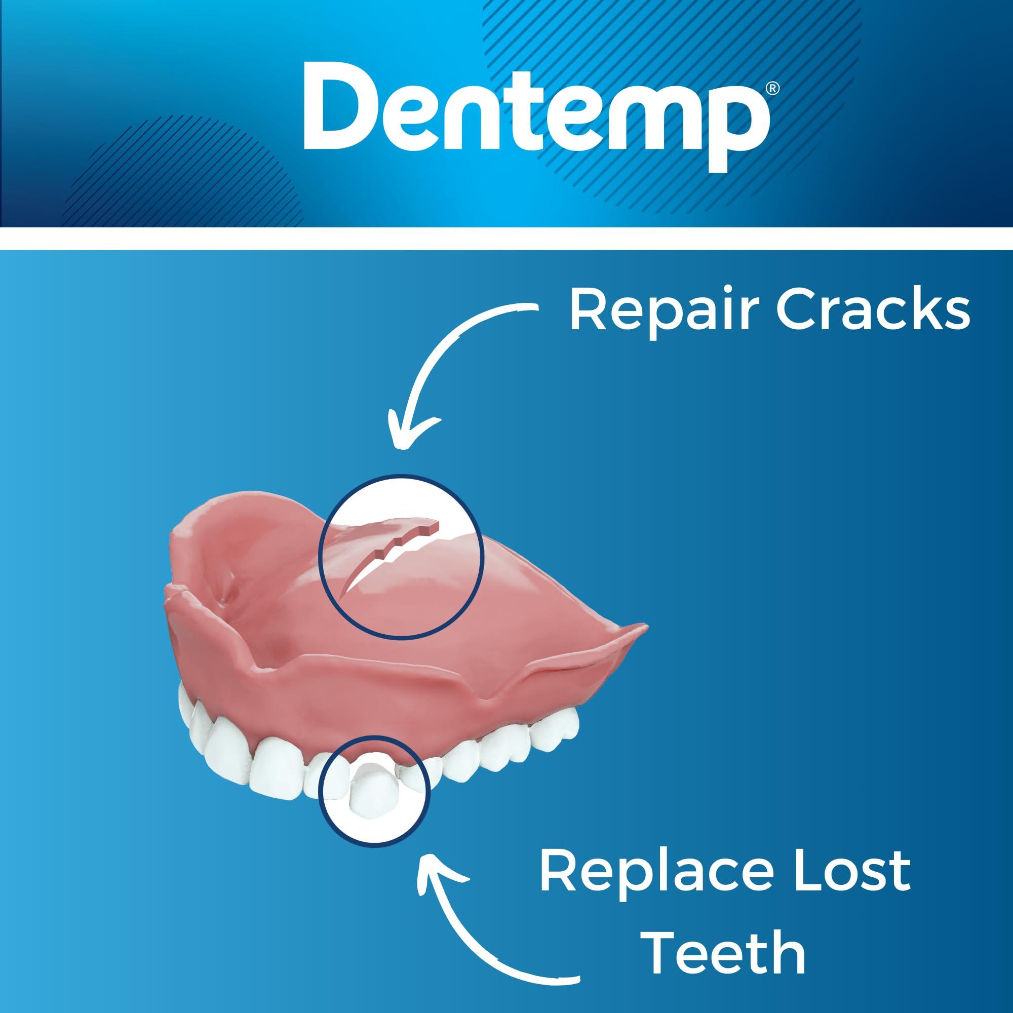 Dentemp Dentemp Repair Kit - Repair-It Advanced Formula Denture Repair Kit (Pack of 3) - Denture Repair Kit Repairs Broken Dentures - Denture Repair to Mend Cracks & Replace Loose Teeth