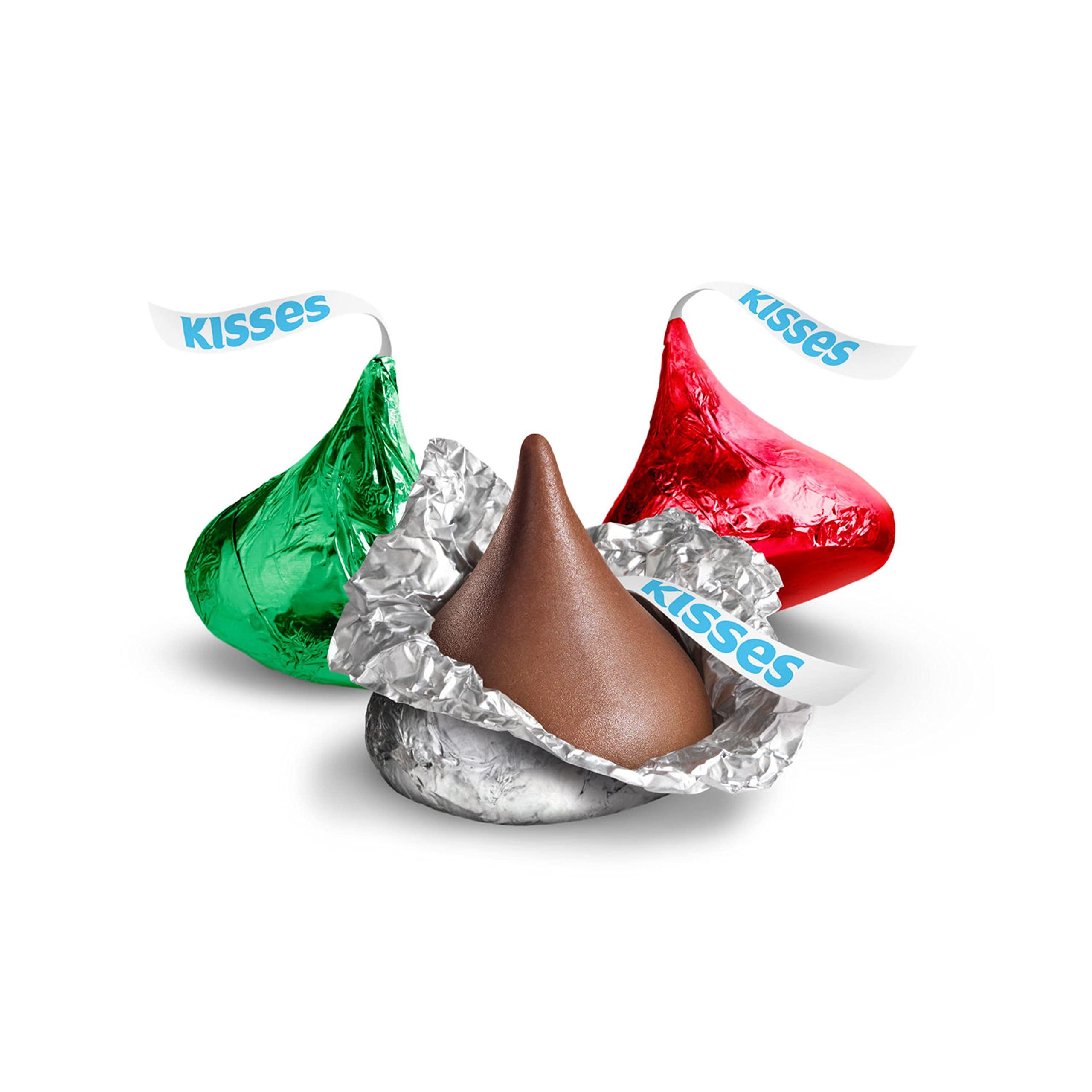 HERSHEY\'S HERSHEY\'S KISSES Milk Chocolate, Christmas Candy Plastic Cane, 2.24 oz