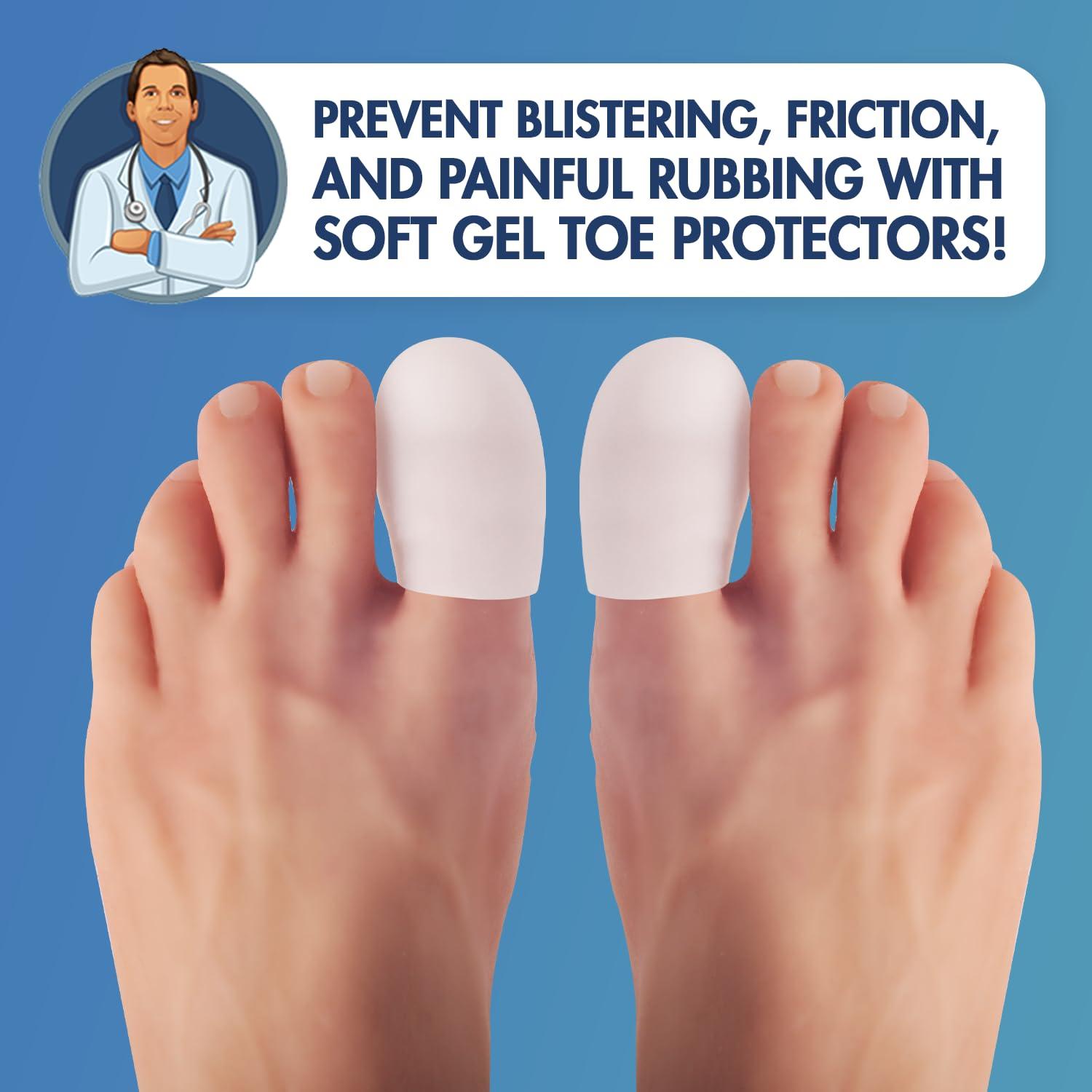 Dr. Frederick's Original Dr. Frederick\'s Original Soft Gel Toe Protectors for Men & Women - 6 ct - Toe Caps for Foot Pain Relief - Sleeves for Ingrown Toenails, Corns, Calluses, and Blisters - Large - White