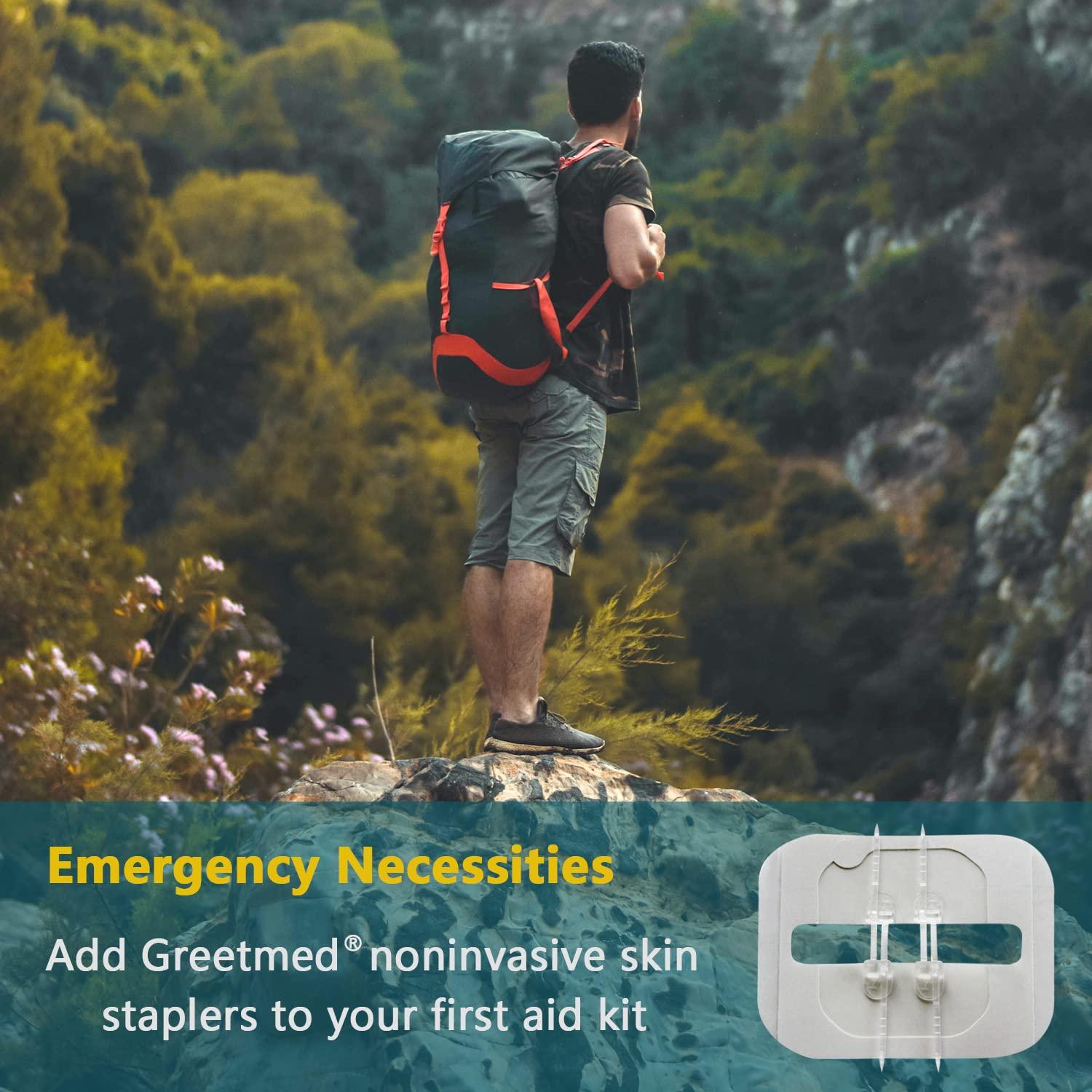 Greetmed Greetmed Zip Stitch Sutures Butterfly Bandaids 4 Pcs Zip Stitches for Wounds Care Laceration Closure Kit Zipstitch Bandages Quick Clot Emergency Zipstitch Wound Closure Device