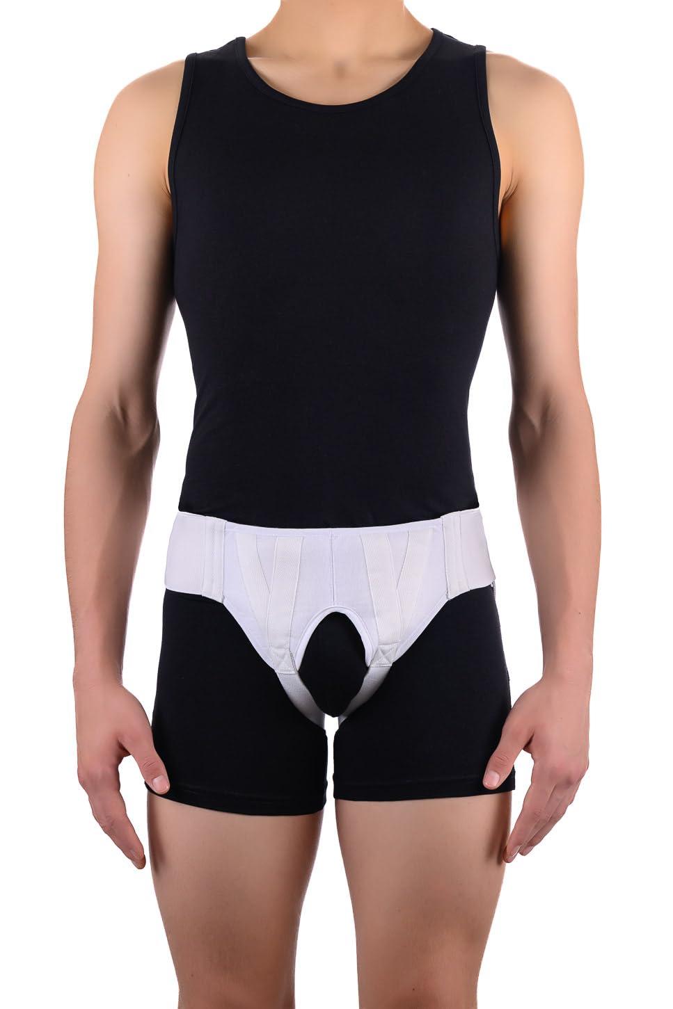 FlexaMed FlexaMed Double Inguinal Groin Hernia Truss with Compression Pads White - Large