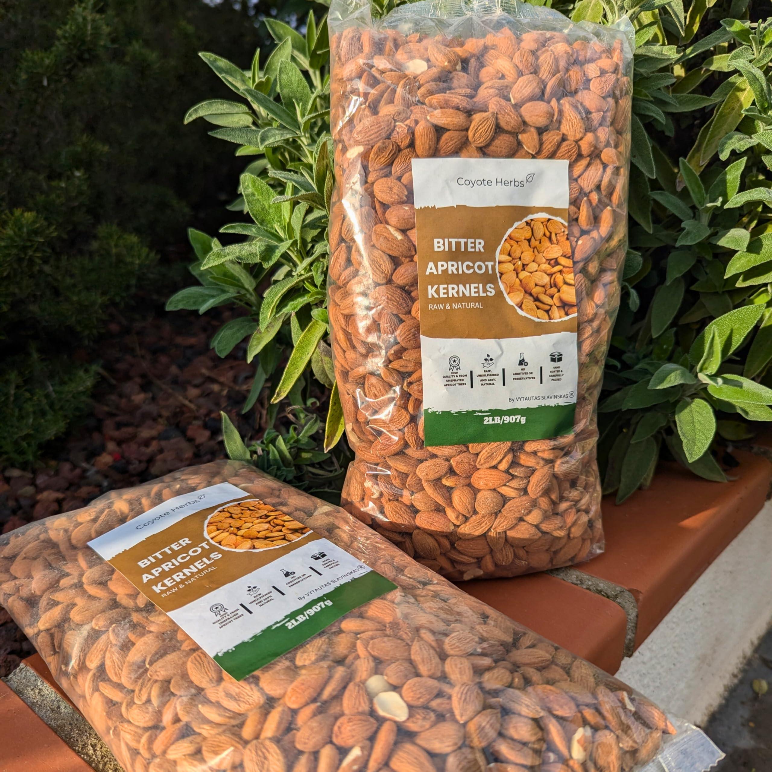 Coyote-herbs Coyote-herbs Bitter apricot kernels 1816g/ 64 oz Raw Seeds, Premium bitter Almonds - Rich in Natural Vitamin B17