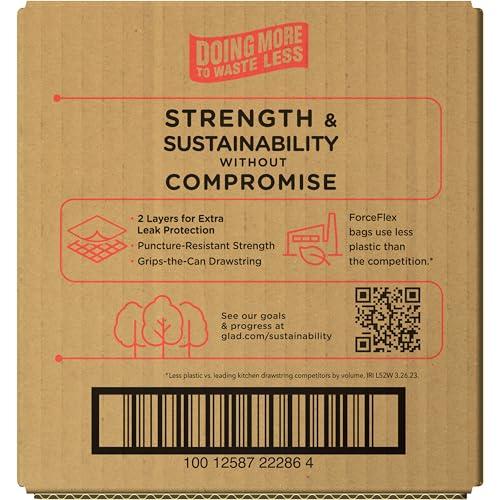 Glad Glad ForceFlex Tall Kitchen Trash Bags, 13 Gal, Gain Lavender, 110 Ct, Pack May Vary