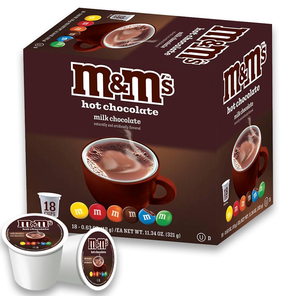 White Coffee Milk Chocolate Single Serve M&M Hot Cocoa Pods, 18 Count