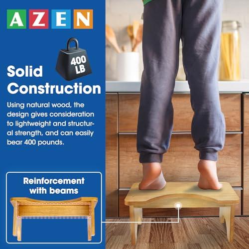 AZEN AZEN Toilet Stool Squat Adult, Wood Poop Stool for Bathroom Adults, Portable Toilet Potty Stool for Adults, 7 Inch Height