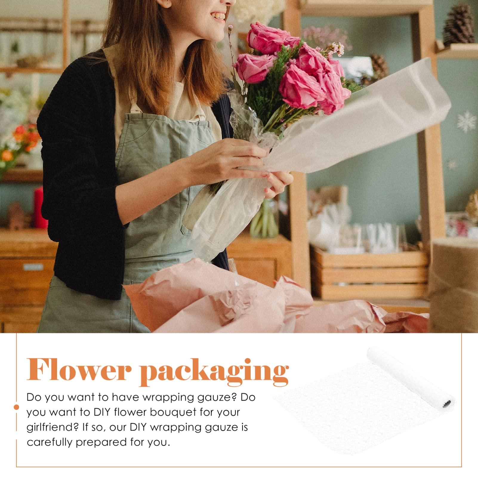 SEWACC SEWACC Wrapping Mesh Paper Gauze DIY Floral Bouquet Packaging Materials Florist Supplies for Valentines Day Holiday Wedding Birthday White