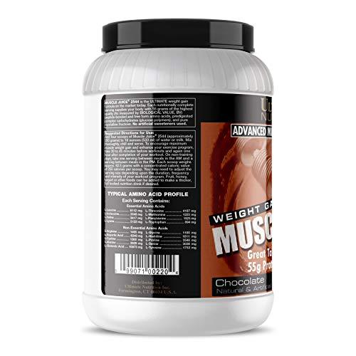 Ultimate Nutrition Ultimate Nutrition Muscle Juice 2544 Whey Protein Isolate- Muscle Builder-High Calorie-Weight Gain Drink Mix- 55 Grams of Protein Per Serving, Chocolate, 4.96 Pounds
