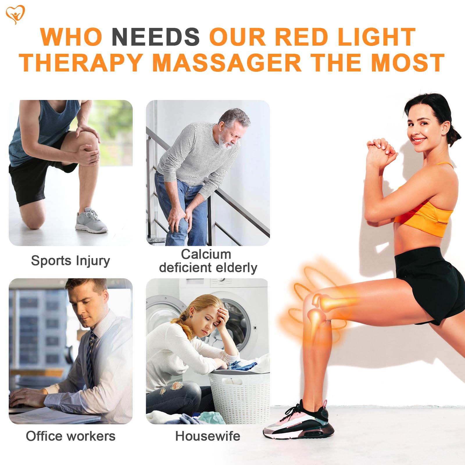 HaSoCare Knee Massager,Red Infrared Heat and Vibration Knee Pain Relief Device,Reduce Knee Joint Pain, Swelling, Stiffness and Other Joint Massager