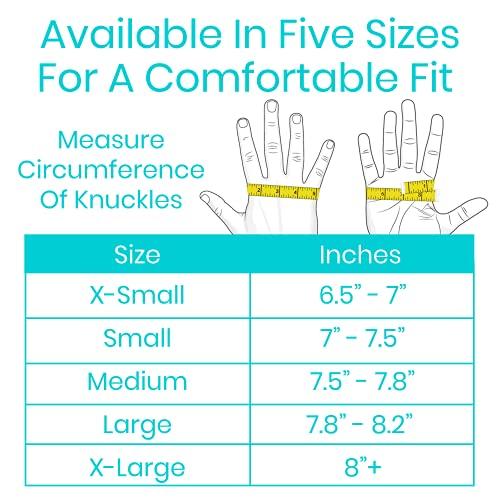 Vive Vive Fingerless Arthritis Gloves for Men & Women Made w/Copper Infused Fabric - Therapeutic Compression for Swelling, Carpal Tunnel, Tendonitis, Edema, & Finger Pain - Comfortable Non-Slip (Large)