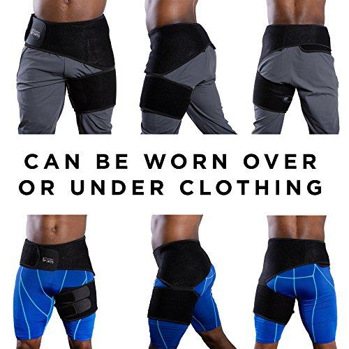 Athletec Sports Athletec Sportss Adjustable Compression Thigh Sleeve for Groin, Hip, Thigh, Quad, Hamstring, Sciatic Nerve Pain Relief - Nude (One Piece)