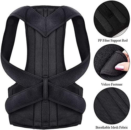 SJHY Posture Corrector Shoulder Support Back Brace,Providing Pain Relief for Neck, Breathable Fabric Lumbar Support Brace Back Posture (Size : Medium)