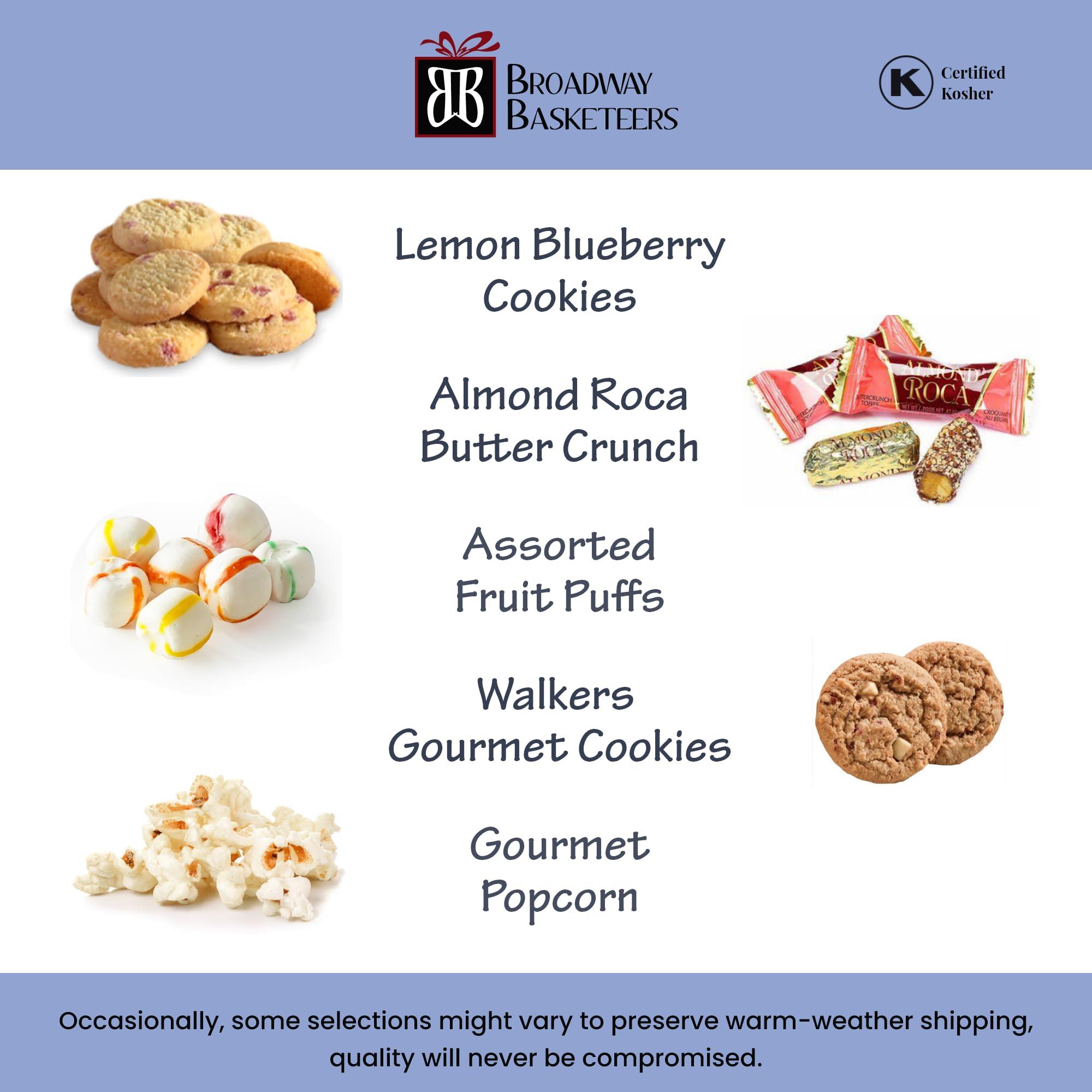 Broadway Basketeers Broadway Basketeers Food Gift Basket Tower Snack Gifts for Women, Men, Families, College, Delivery for Holidays, Appreciation, Thank You, Corporate, Get Well Soon Care Package