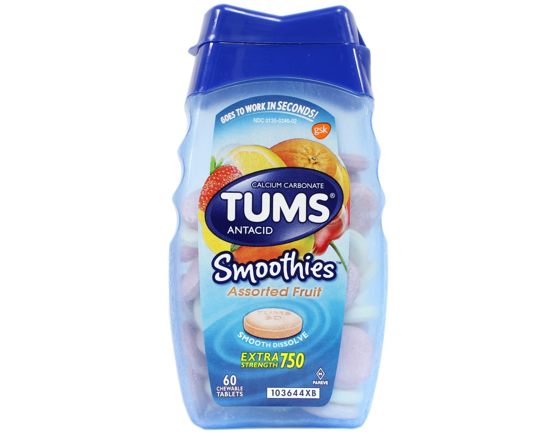 Marble Medical PACK OF 3 EACH TUMS SMOOTHIES ASST FRUT 60TB PT#766739287