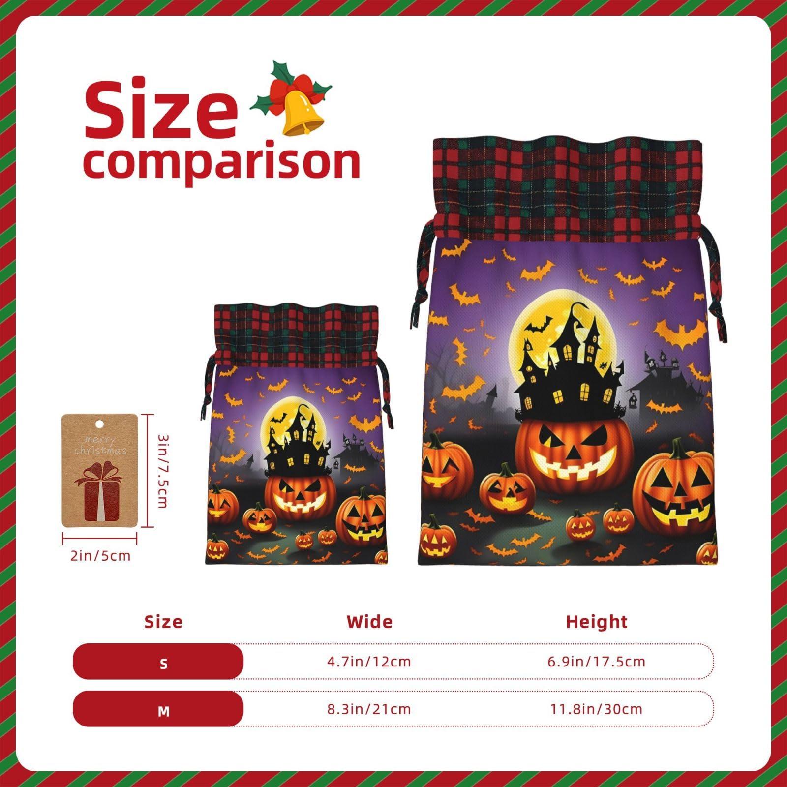 Ogniwo Ogniwo Happy-Halloween-Day-Trick-Or-Treat Xmas Gift Bags, Candy Bags For Wrapping Gifts For Halloween, Birthday, Wedding,8.3 X 11.8 In