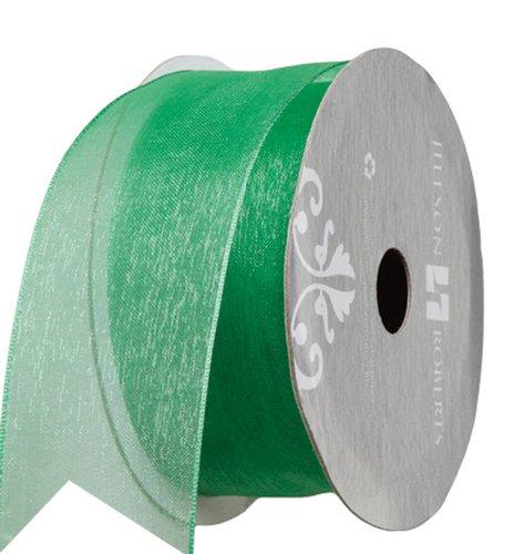 JILLSON & ROBERTS Jillson Roberts 1-1/2 Inch Sheer Ribbon, Green, 6-Count (FR3213)