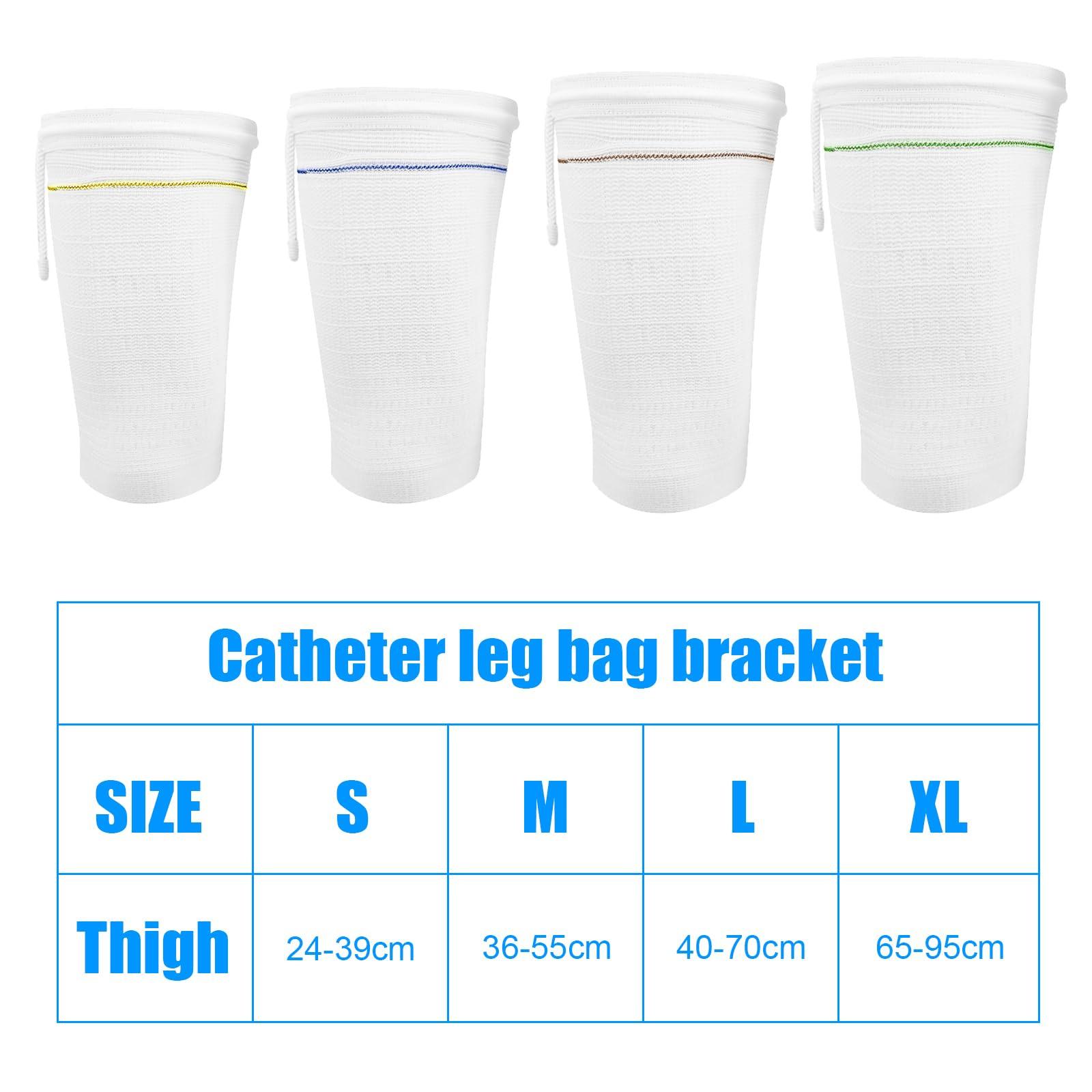 HNYG Catheter Leg Bag Holder,Catheter Bag holder with Adjustable Strap,Fabric Catheter Stabilization Device,Leg Sleeve for Catheter Bag,Urine Drainage Bag Cover,Urinary Incontinence Catheter Supplies. (XL)