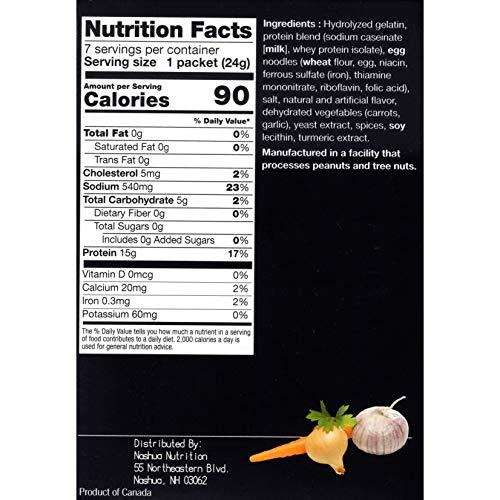 Proti-Thin Proti-Thin High Protein Chicken Noodle Soup, 15g Protein, Low Calorie, Healthy Instant Diet Soup Mix, KETO Friendly, 1 Pack of 7 Servings