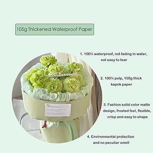 FWSA WRAPS Korean Style Flower Wrapping Kraft Paper Roll Floral Wraps Bouquet Wrap Florist Paper Christmas Mother\'s Day Thanksgiving Day DIY Gift Packaging Paper (Color 9 Peacock Blue)