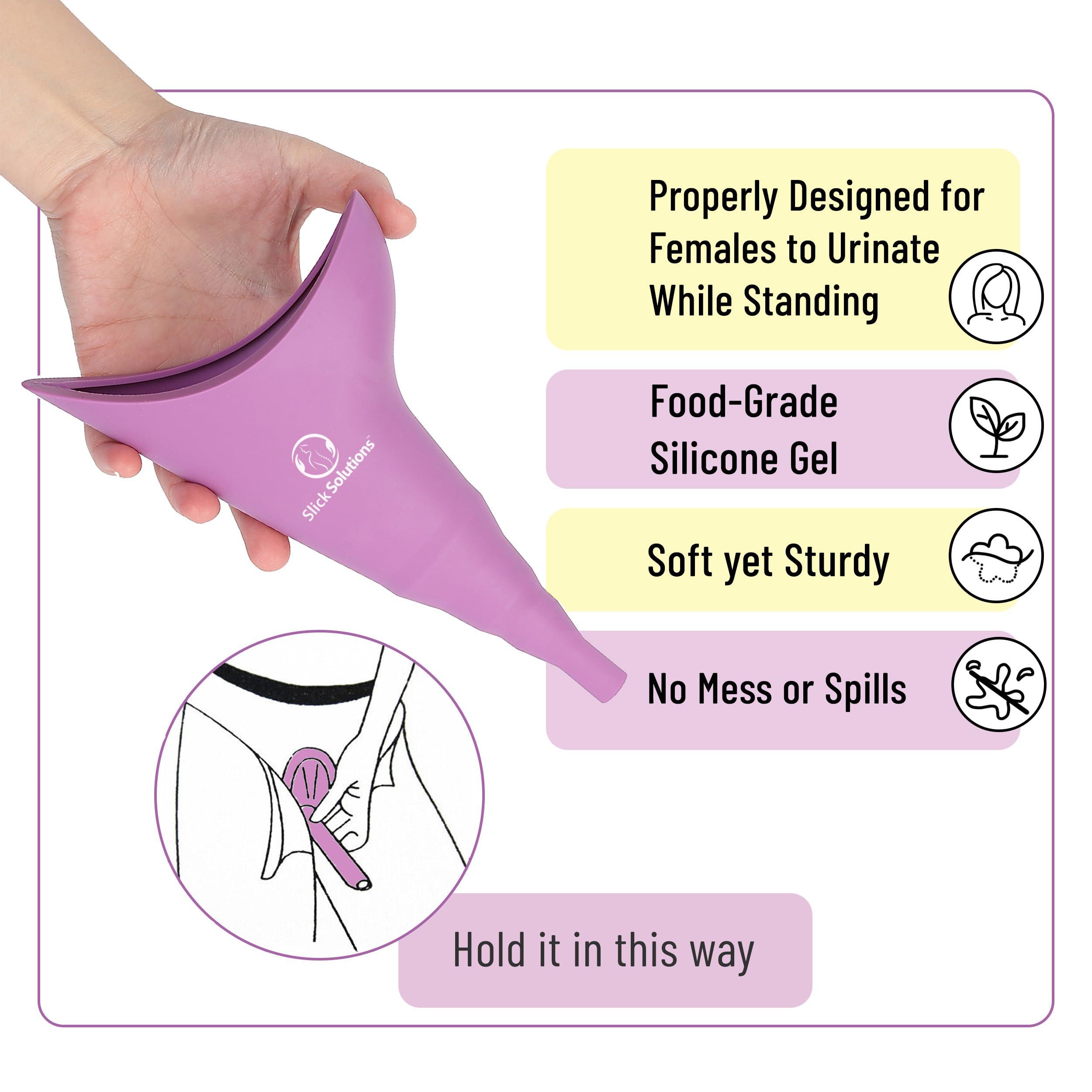 Slick Solutions Slick- Female Urination Device, Purple Female Urinal, Urinal for Women, Pee Funnel for Women, Womens Pee Funnel, Portable Urinal for Women, Female Pee Funnel, Womens Urinal Funnel, Womens Urinal