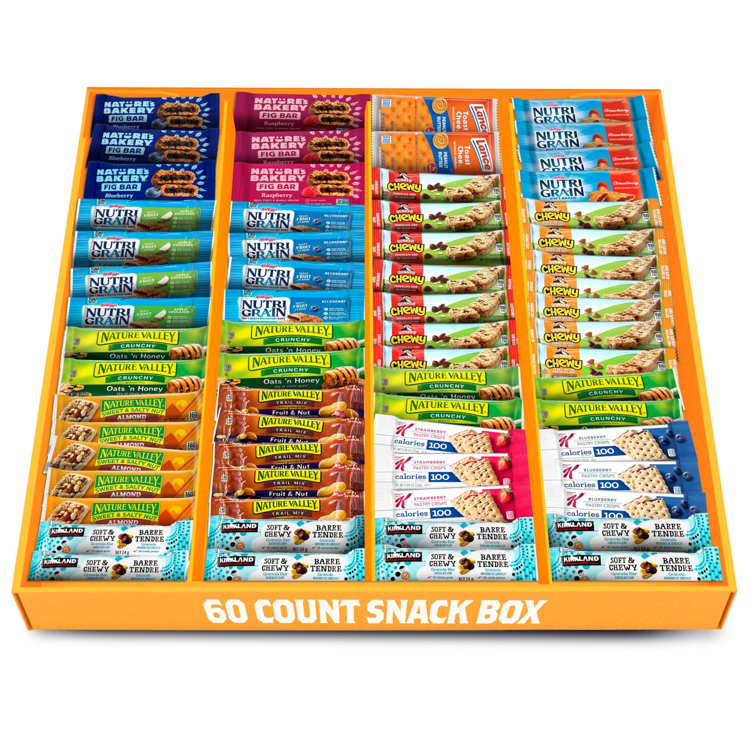 Yummey Granola Bars Bulk Variety Pack - Healthy Granola Bars Variety Snack Box for Office Snacks & Healthy Breakfast Bars - Snacks Variety Pack for Adults and Kids - Granola Bars Bulk (66 Count)
